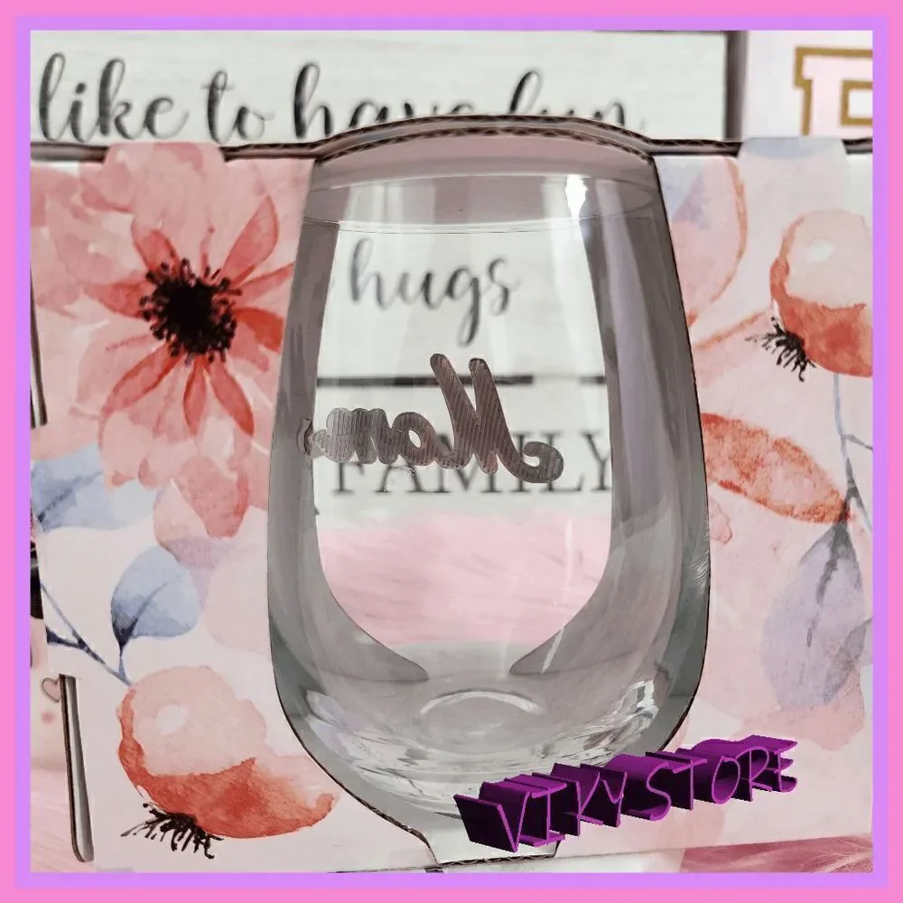 NWT Stemless Wine Glass Monogram 